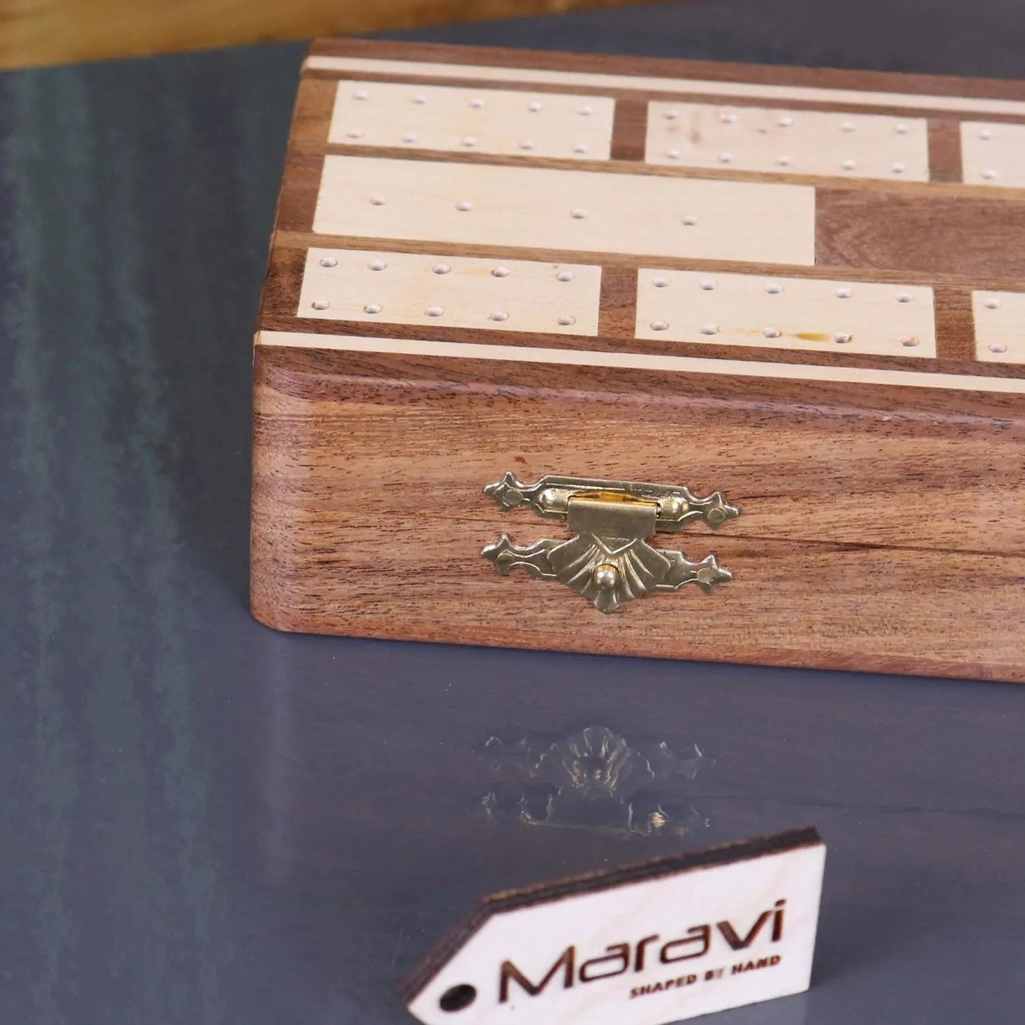 Deori Sheesham Wood Travel Cribbage Set