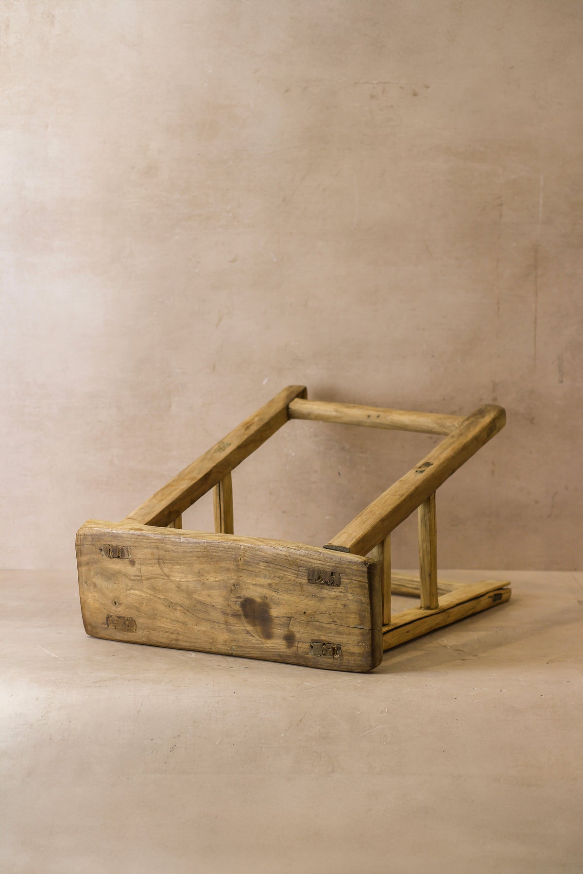 Vintage Rustic Elm Wood Stool - Medium - No 56