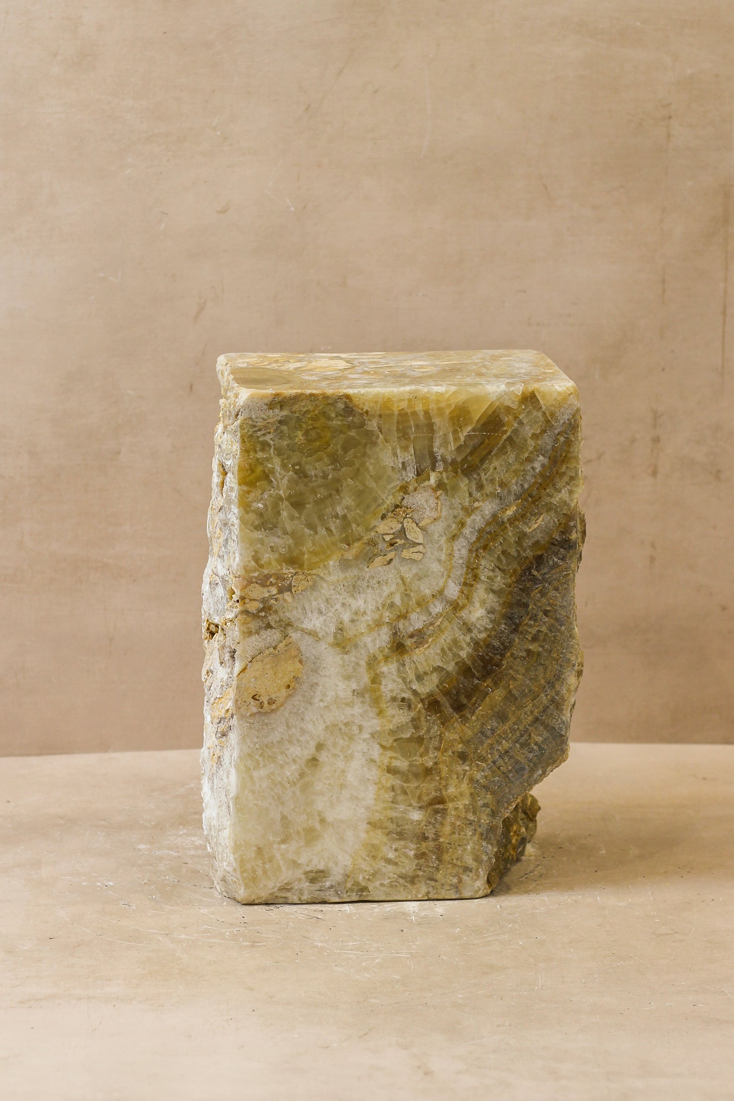 Onyx Side Table Pedestal Raw - Solid - No 1