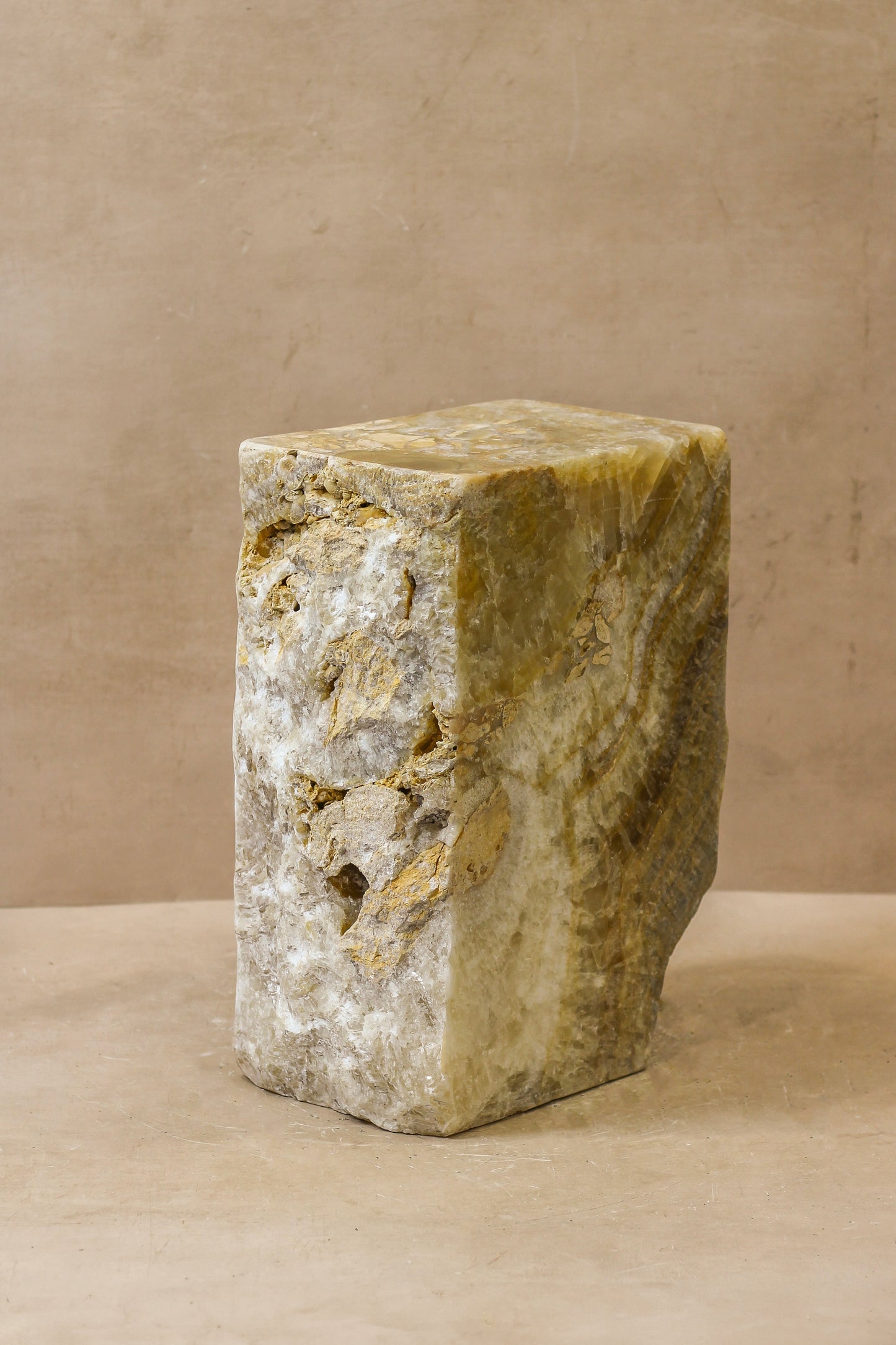 Onyx Side Table Pedestal Raw - Solid - No 1