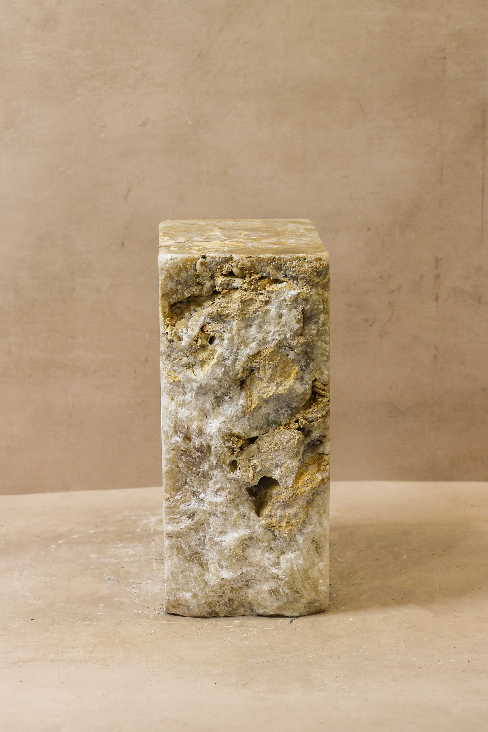 Onyx Side Table Pedestal Raw - Solid - No 1