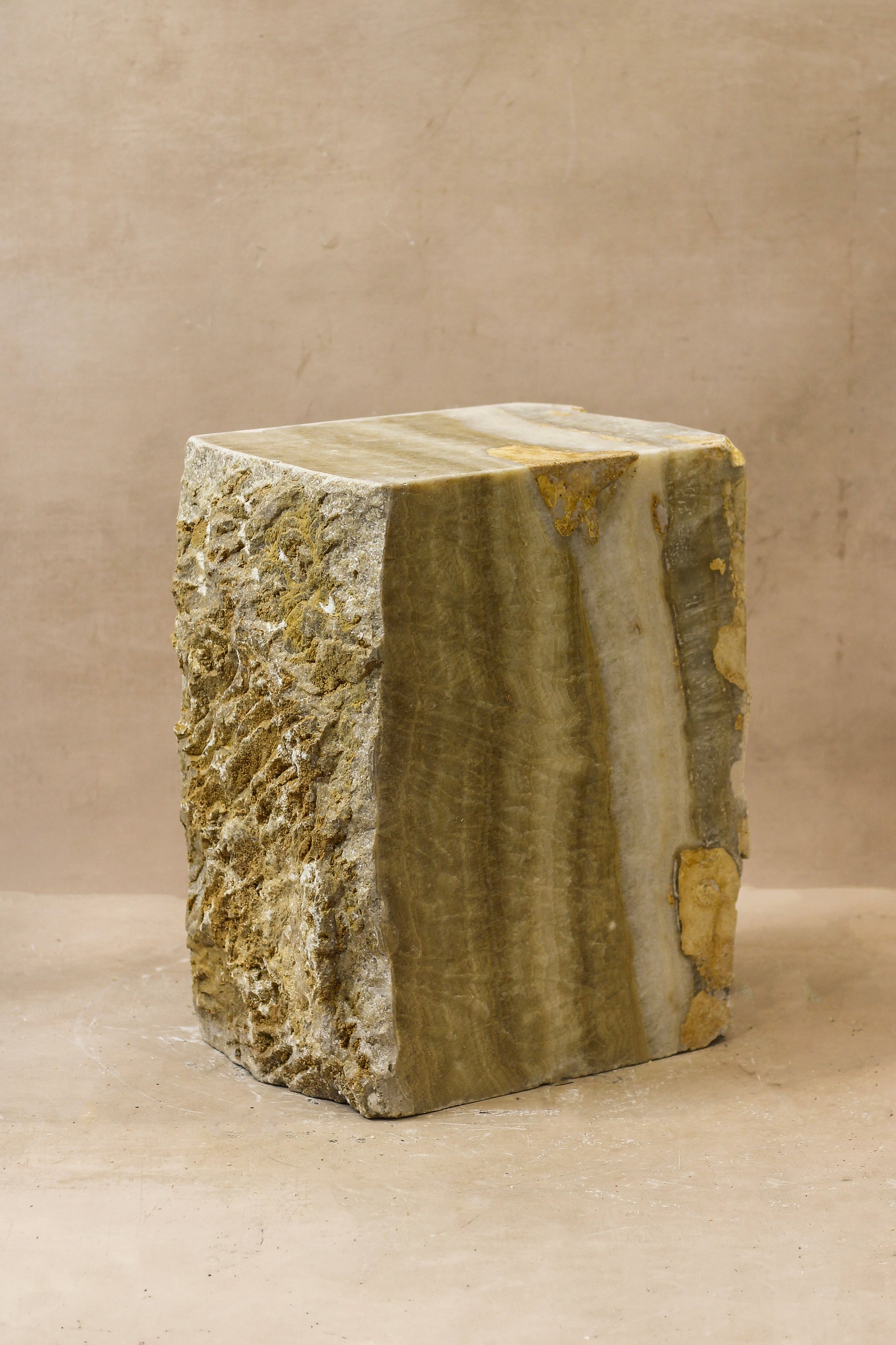 Onyx Side Table Pedestal Raw - Solid - No 2