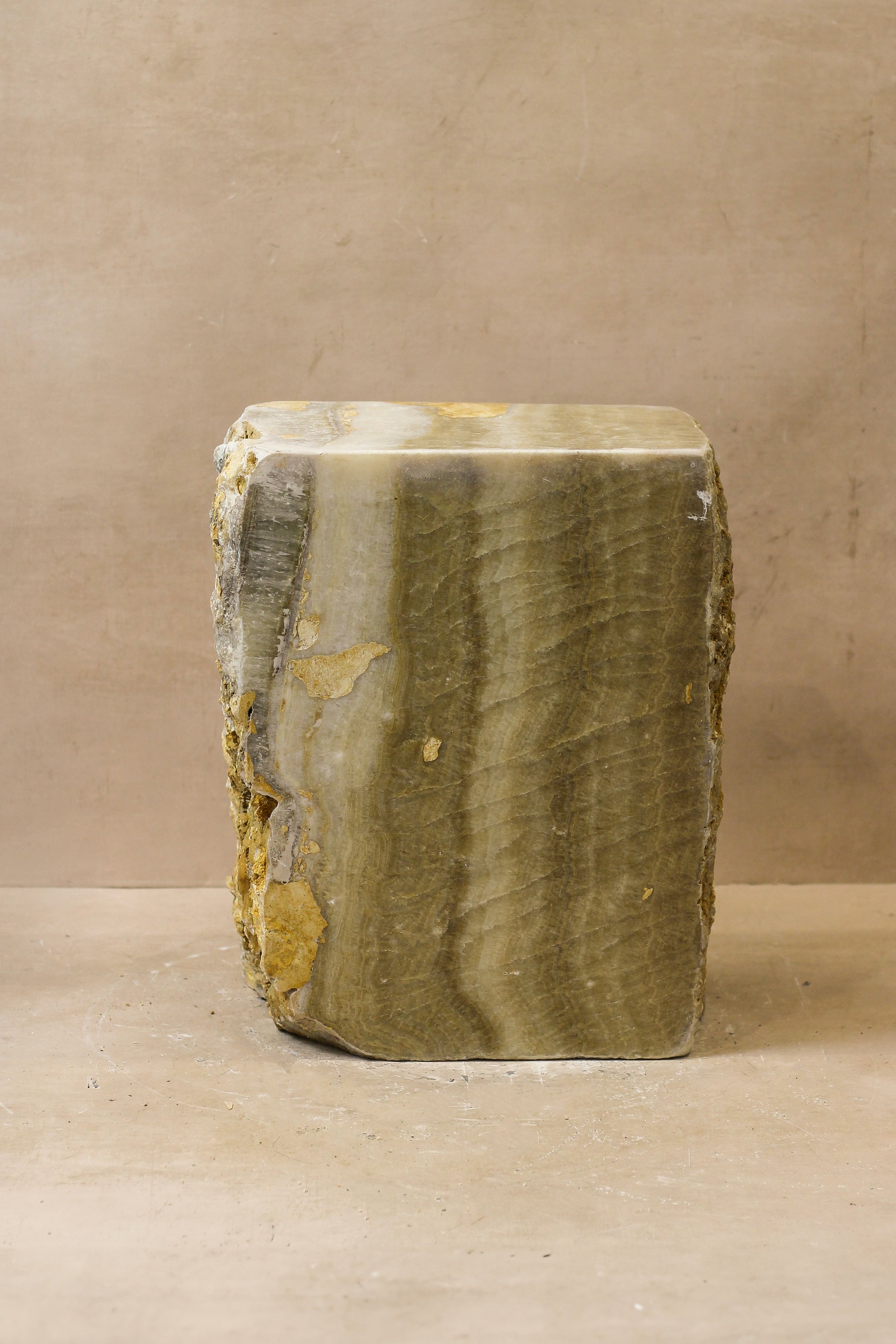 Onyx Side Table Pedestal Raw - Solid - No 2