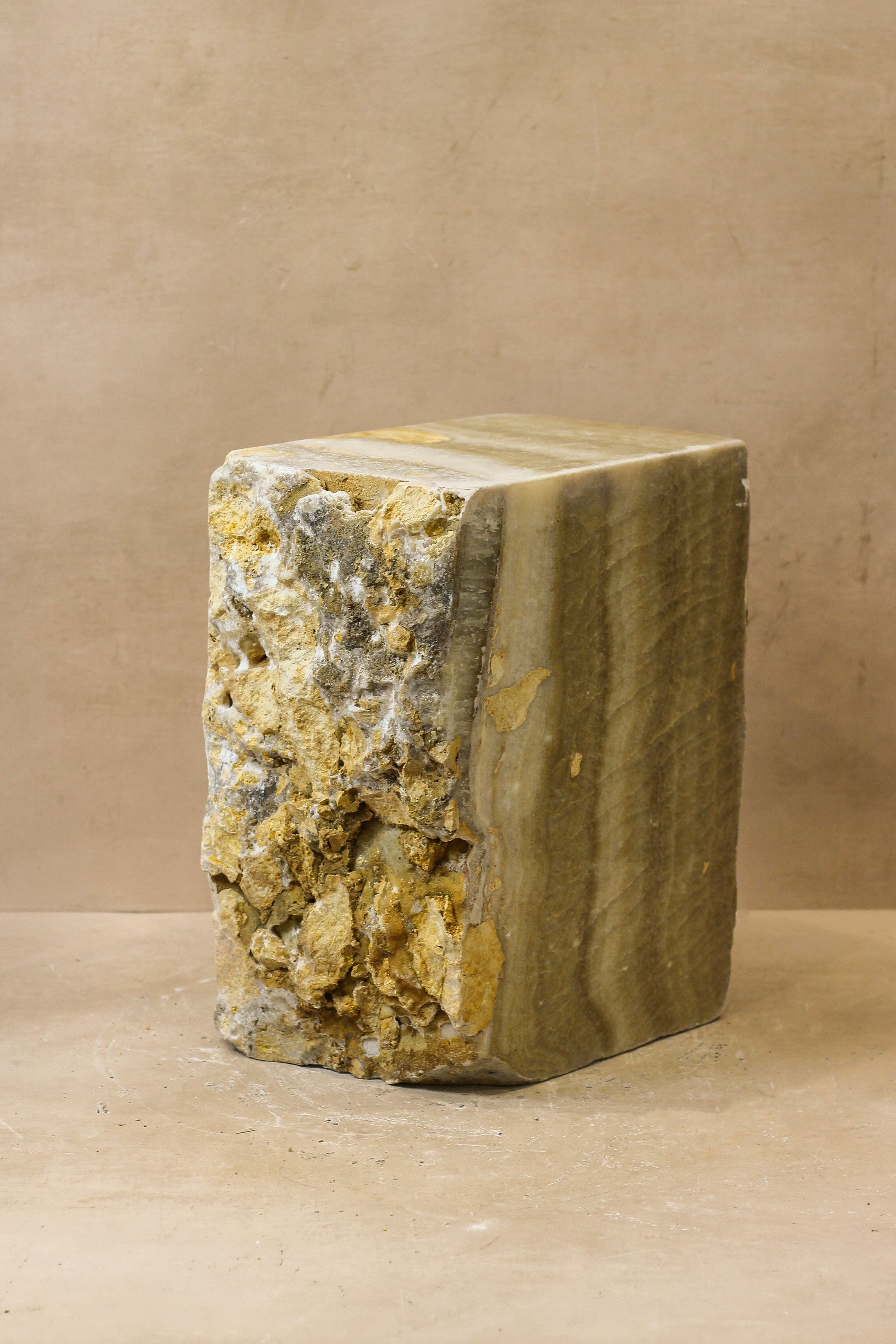 Onyx Side Table Pedestal Raw - Solid - No 2