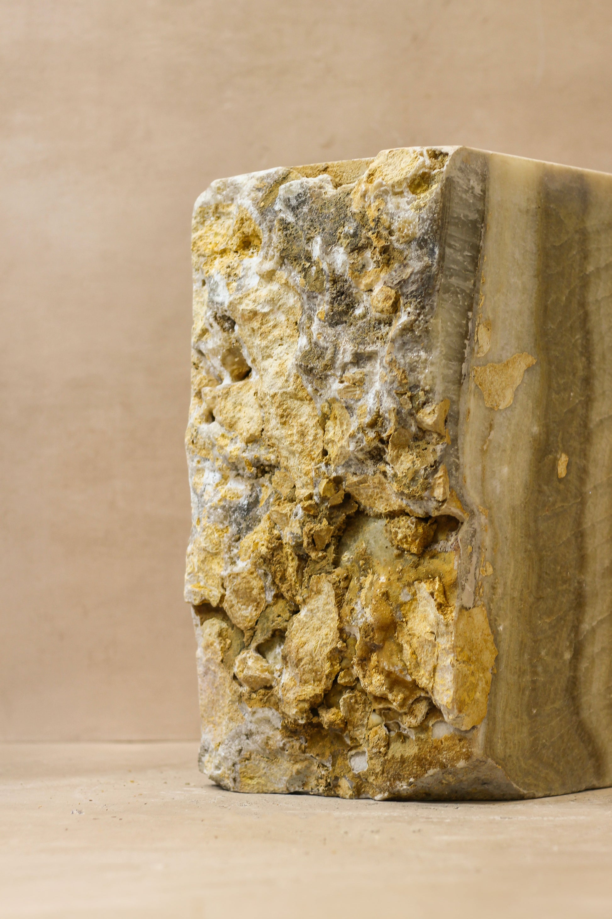 Onyx Side Table Pedestal Raw - Solid - No 2