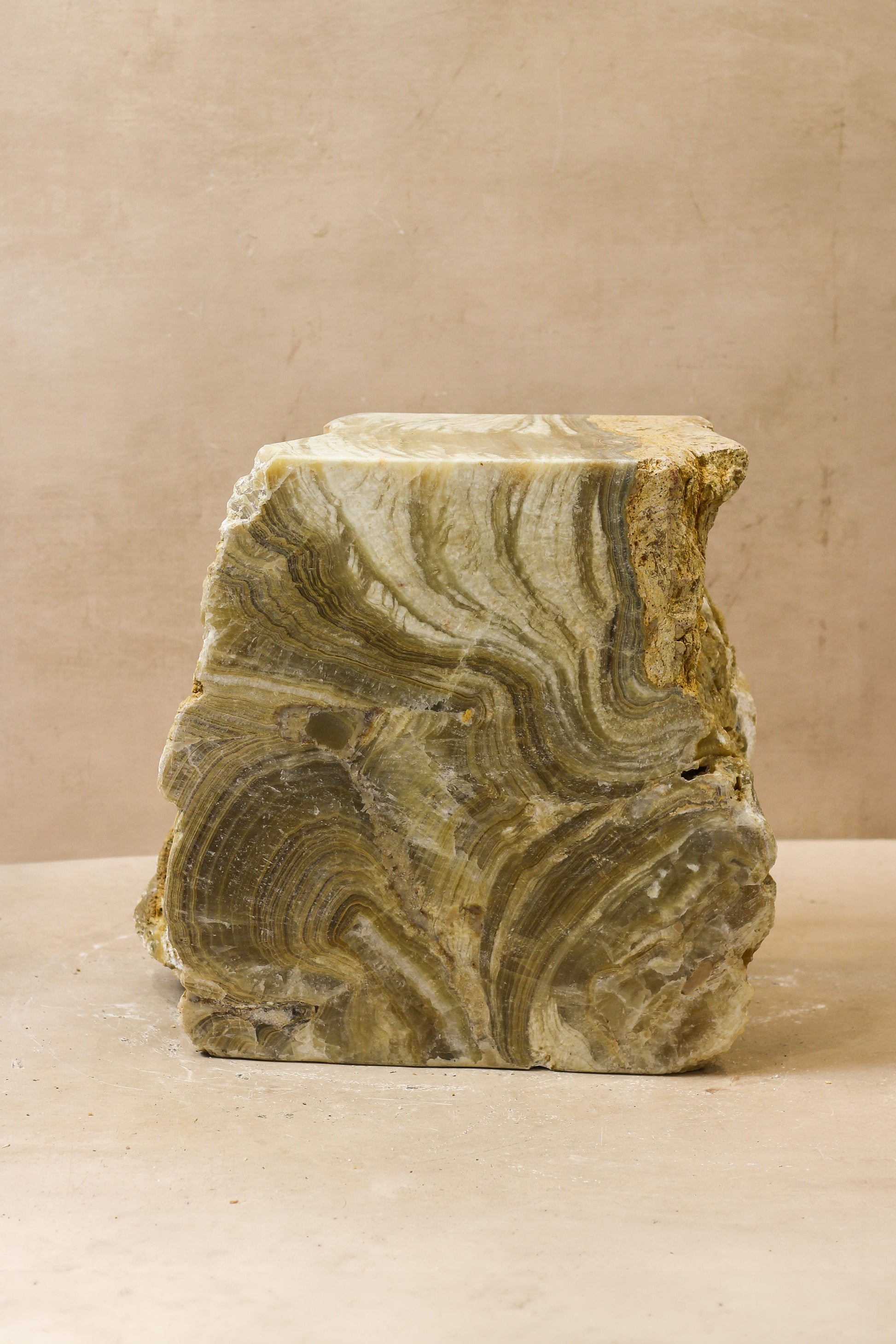 Onyx Side Table Pedestal Raw Cut - Solid - No 3