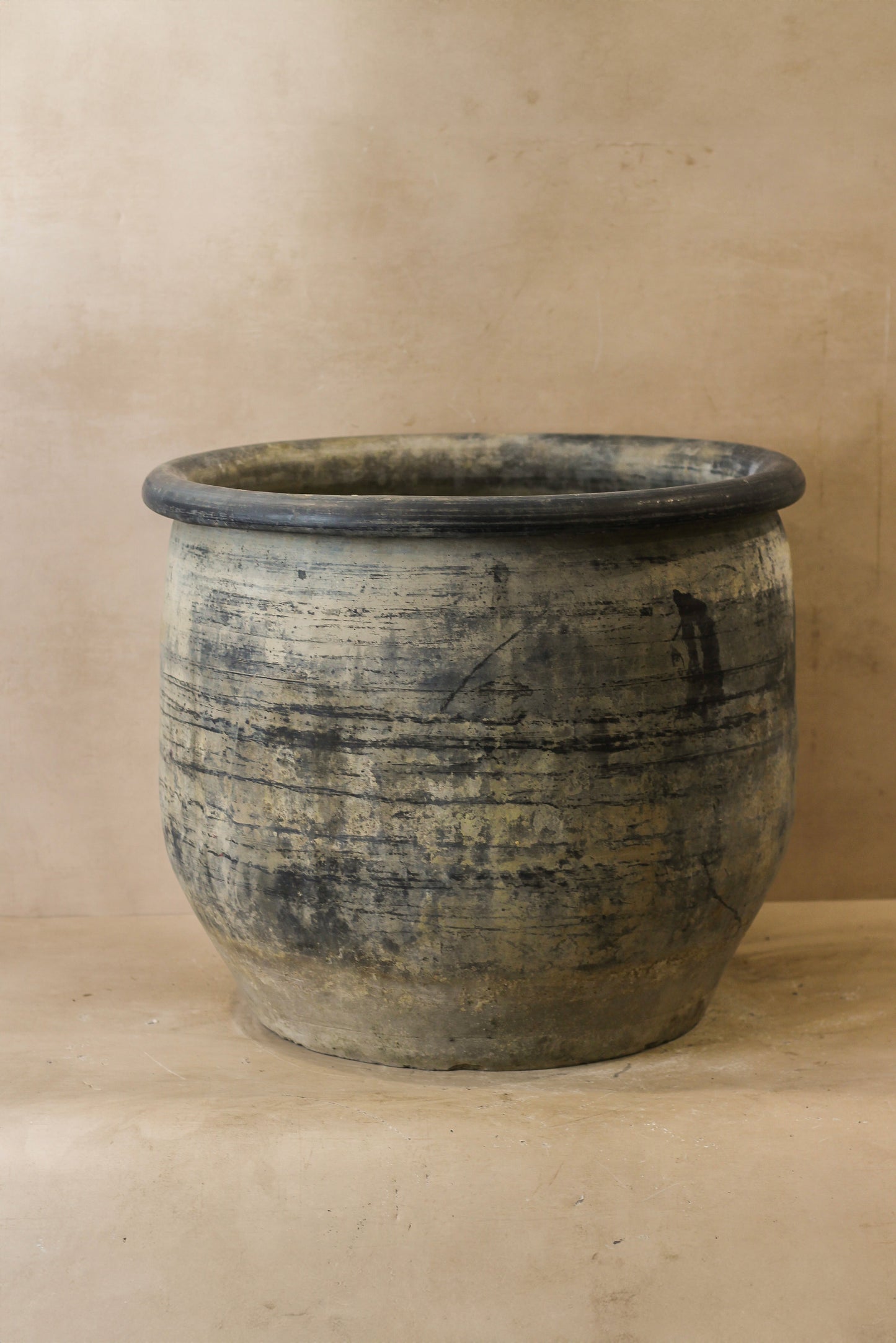 Big Old Grey Asian Pots - L006