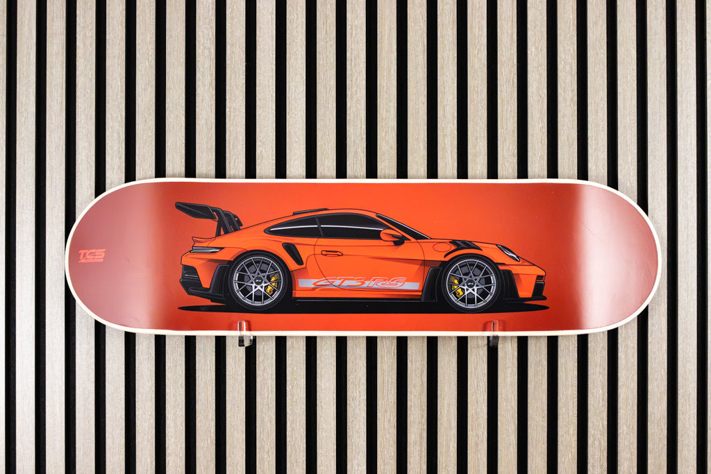 Porsche 911 GT3 RS Skate Deck Wall Art - Red
