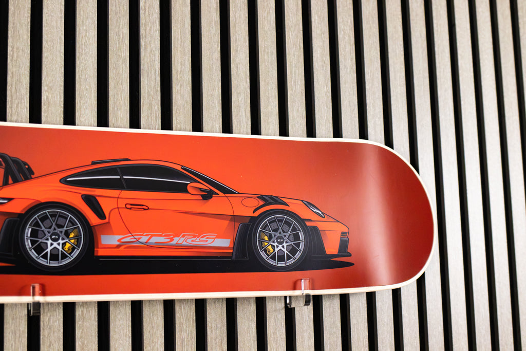 Porsche 911 GT3 RS Skate Deck Wall Art - Red