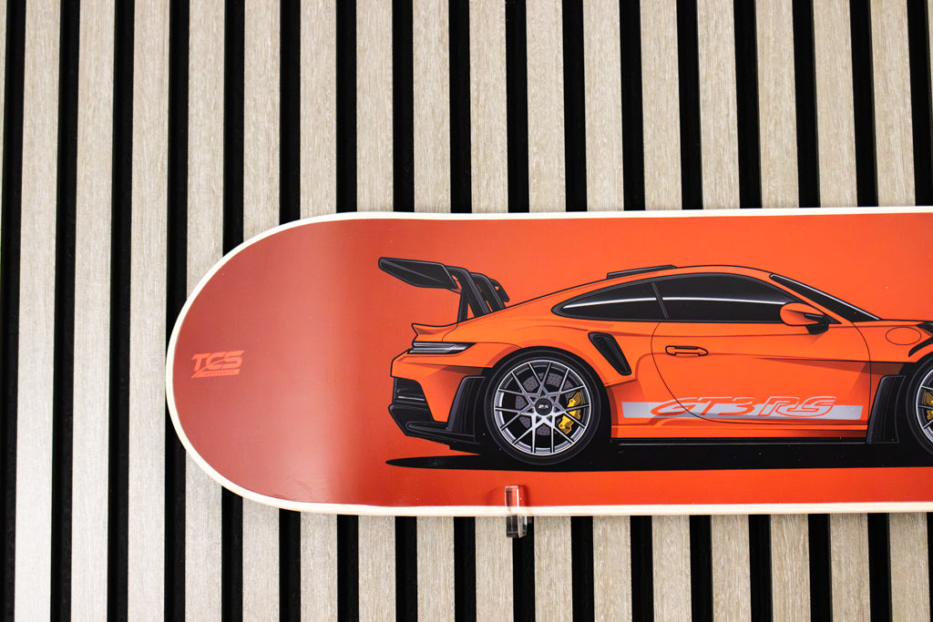 Porsche 911 GT3 RS Skate Deck Wall Art - Red