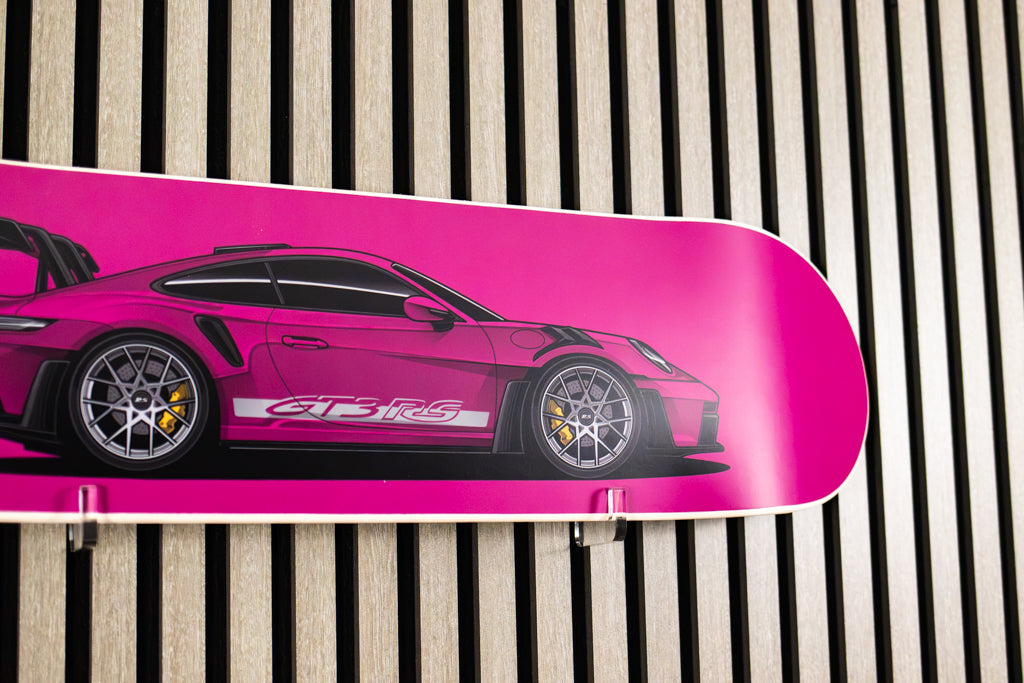 Porsche 911 GT3 RS Skate Deck Wall Art - Purple