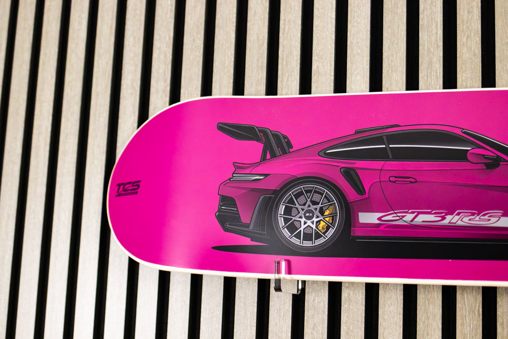 Porsche 911 GT3 RS Skate Deck Wall Art - Purple