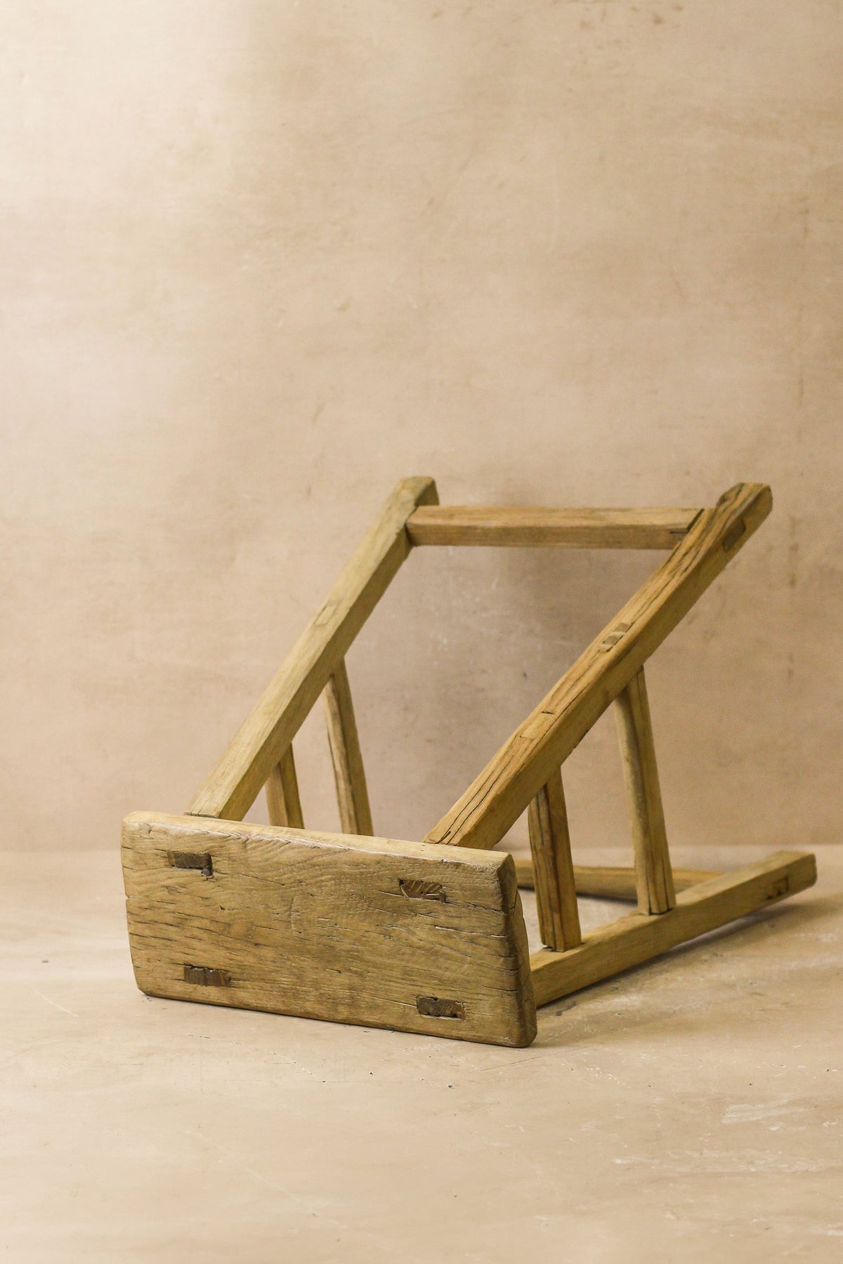 Vintage Rustic Elm Wood Stool - Medium - No 57