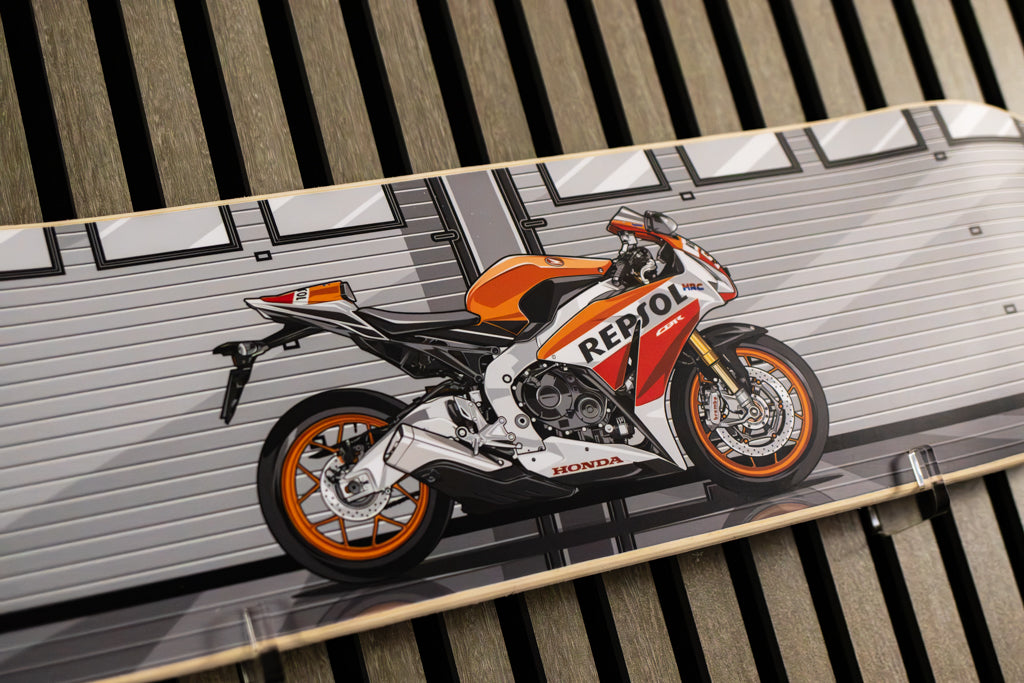 Honda CBR1000RR (Repsol Livery) Motorbike Skate Deck Wall Art