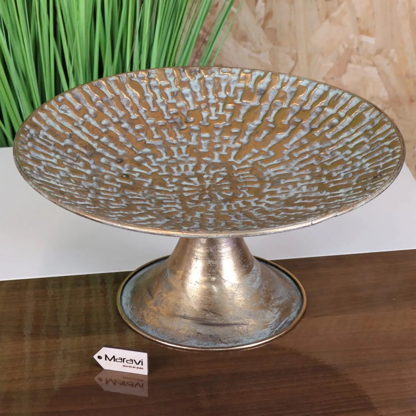 Barati Gold Decorative Bowl on Stand Antiqued