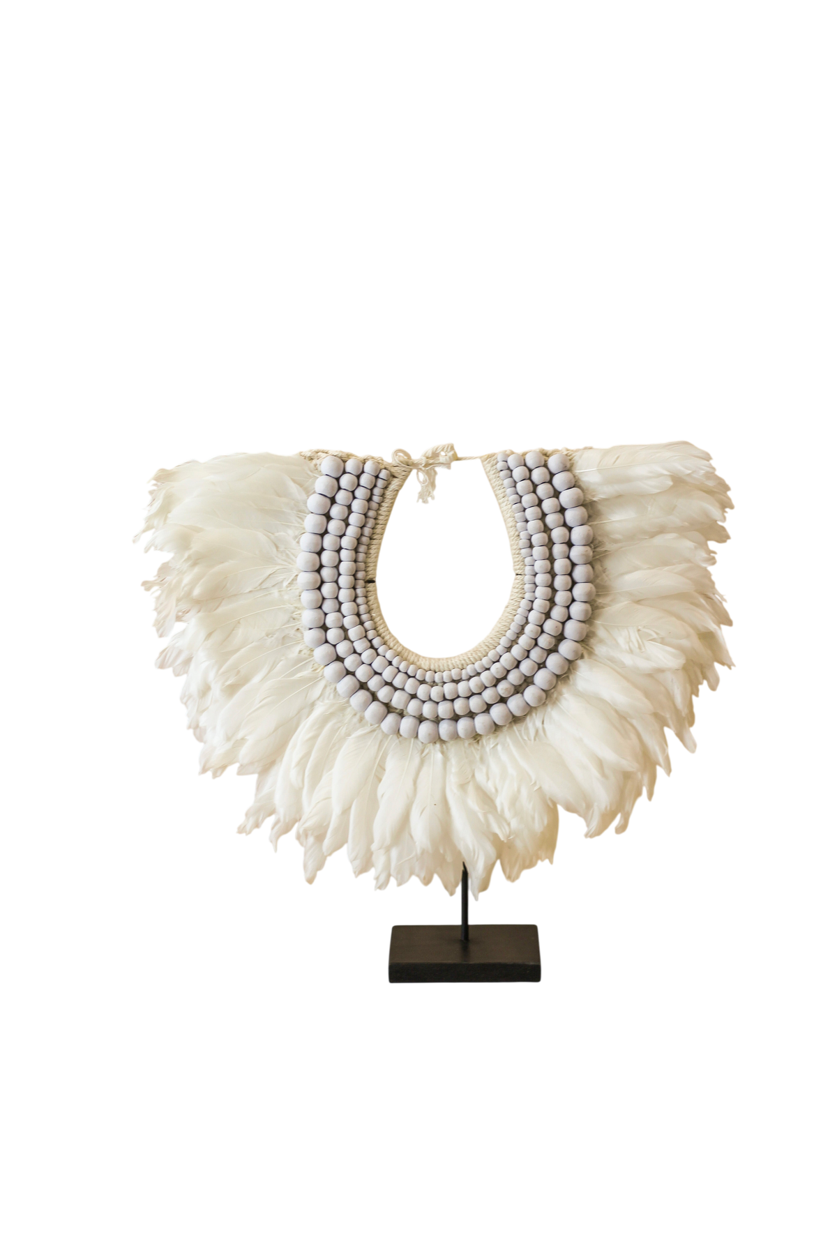 Handmade Feathers and Beads Necklace - 22.6