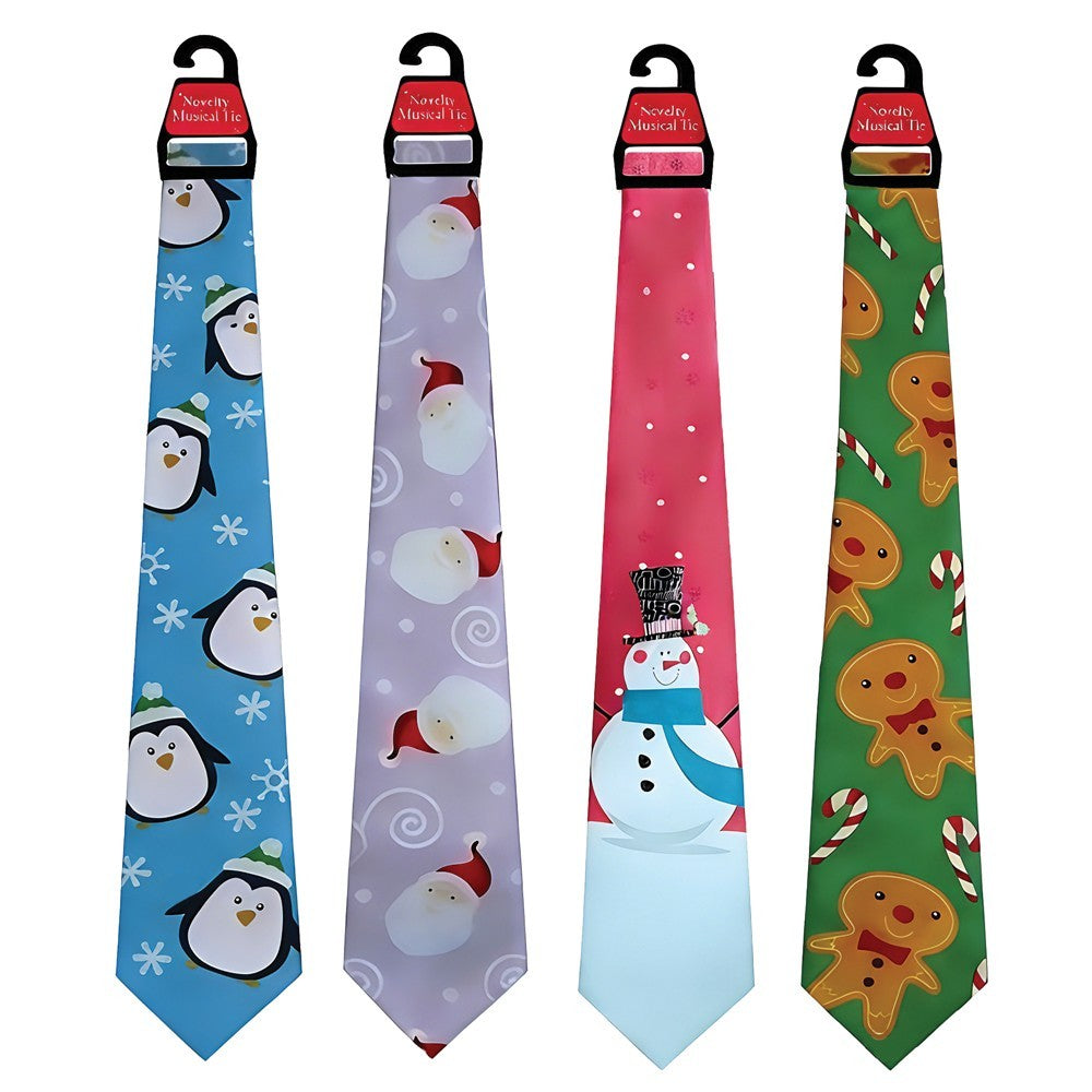 Christmas plush musical party tie