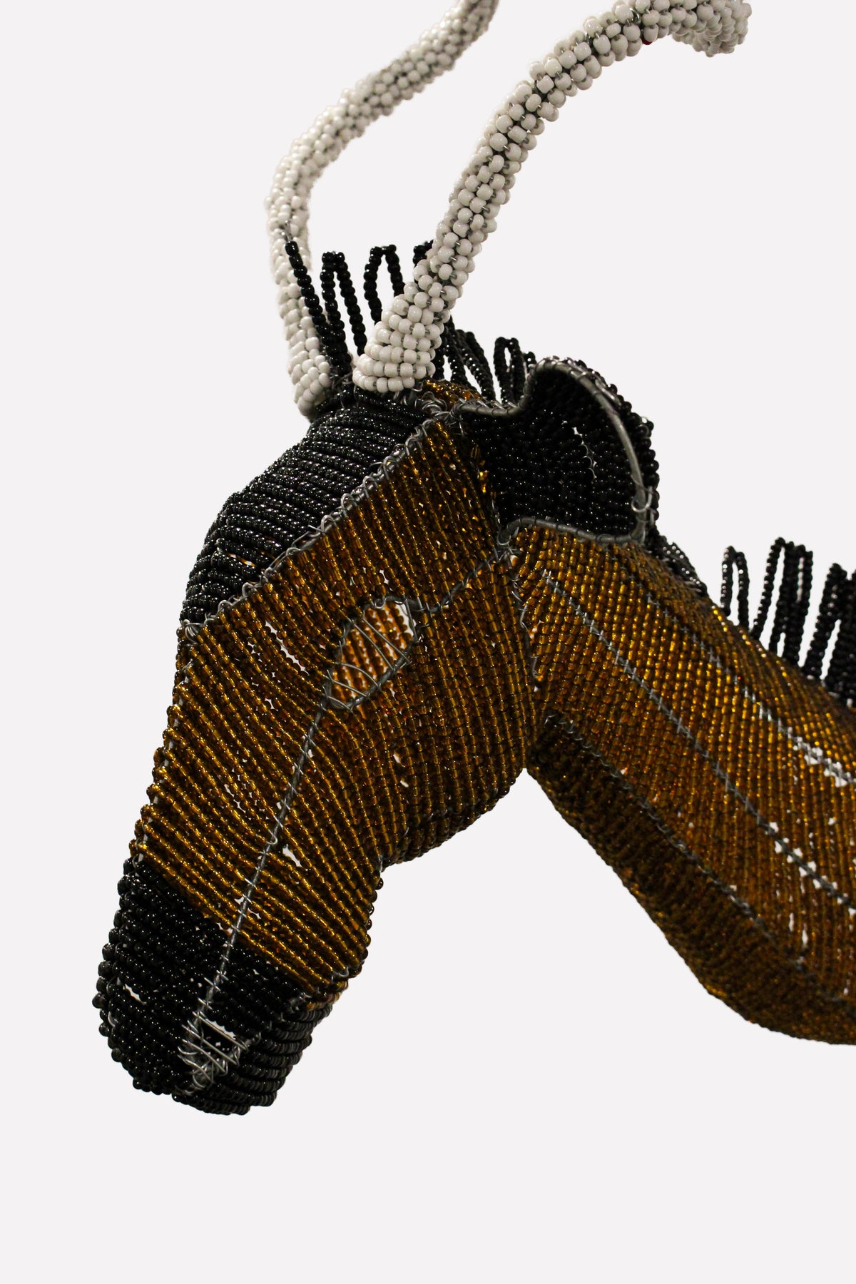 Beaded Antelope Wall Sculpture - Hand made - 17.9