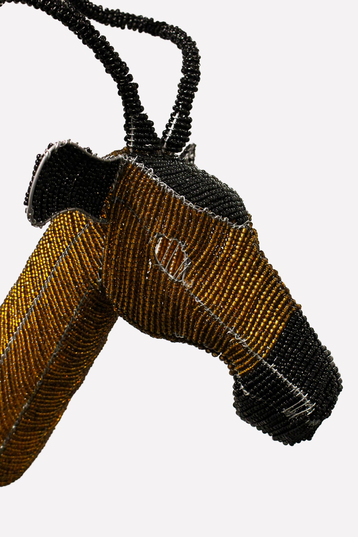 Beaded Antelope Wall Sculpture - Hand made - 17.8