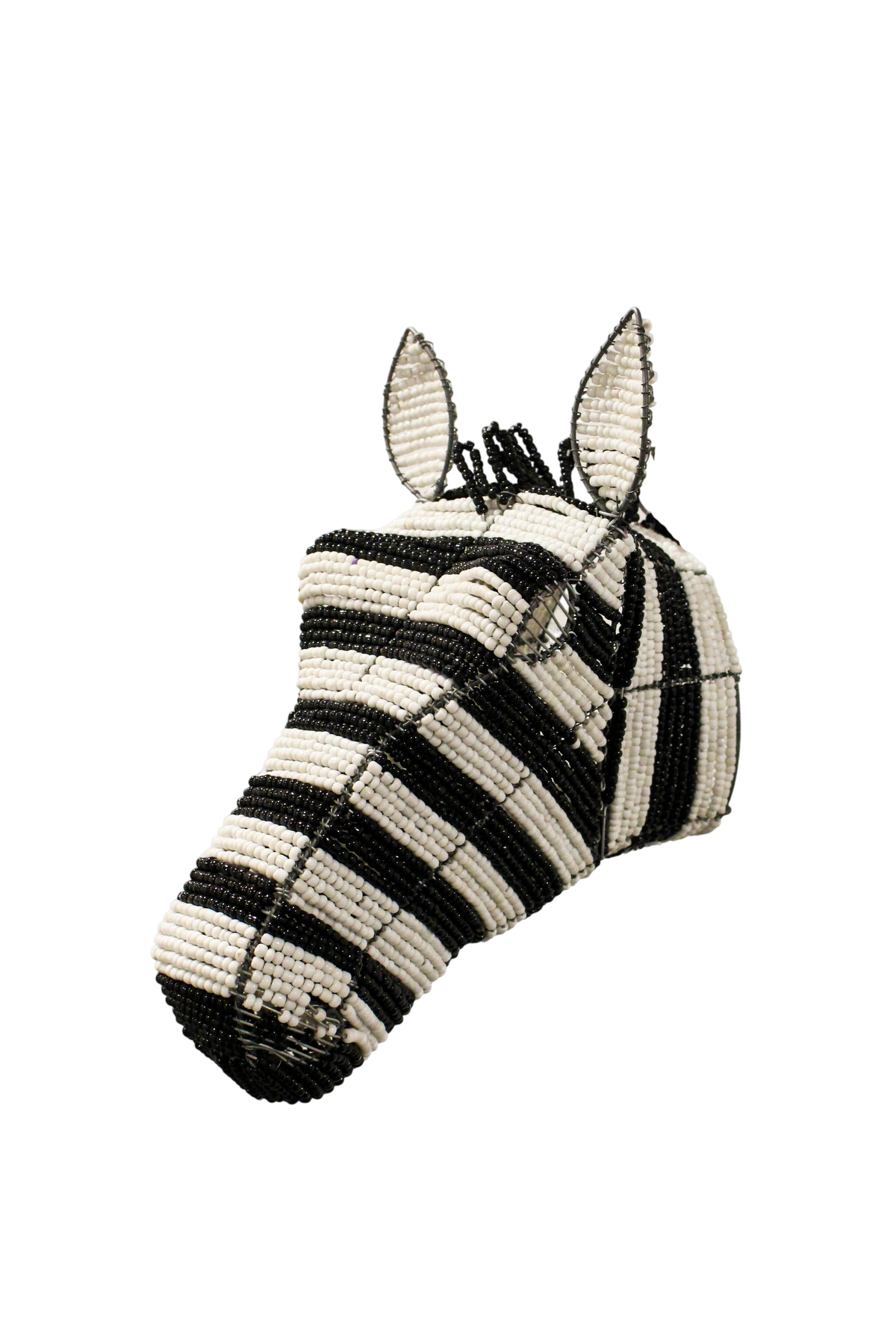Beaded Zebra Wall Sculpture - 17.7