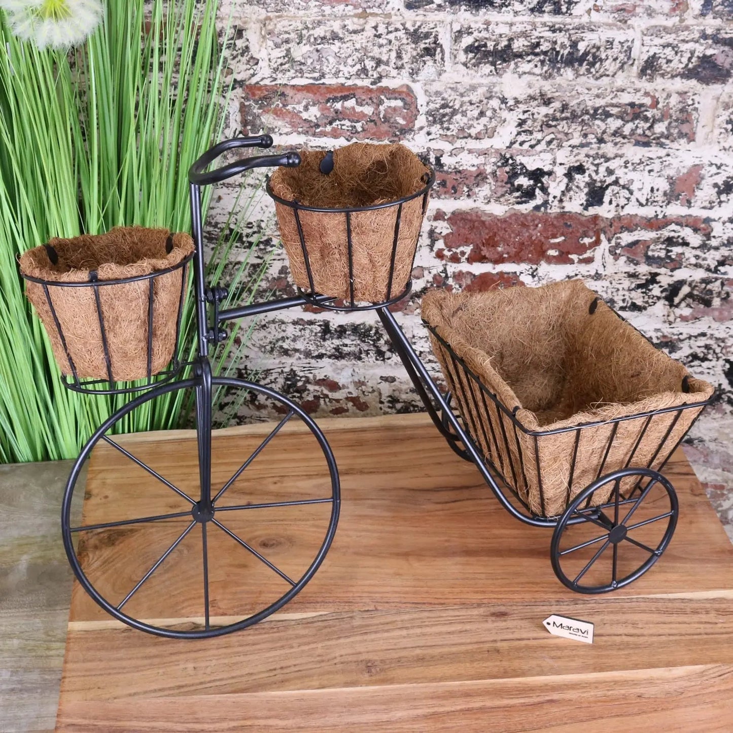 Bike Garden Planter Metal Vintage Black