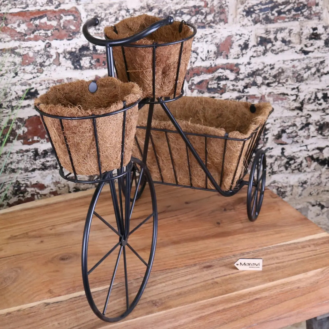 Bike Garden Planter Metal Vintage Black