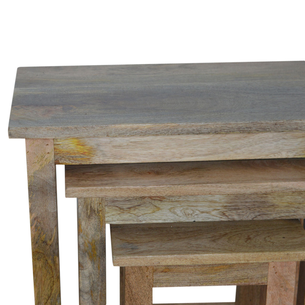 Country Solid Wood Stool Set of 3 Footstool