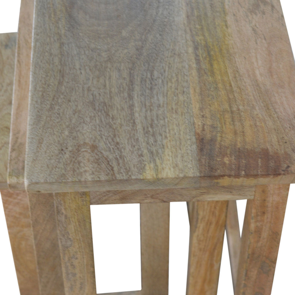 Country Solid Wood Stool Set of 3 Footstool
