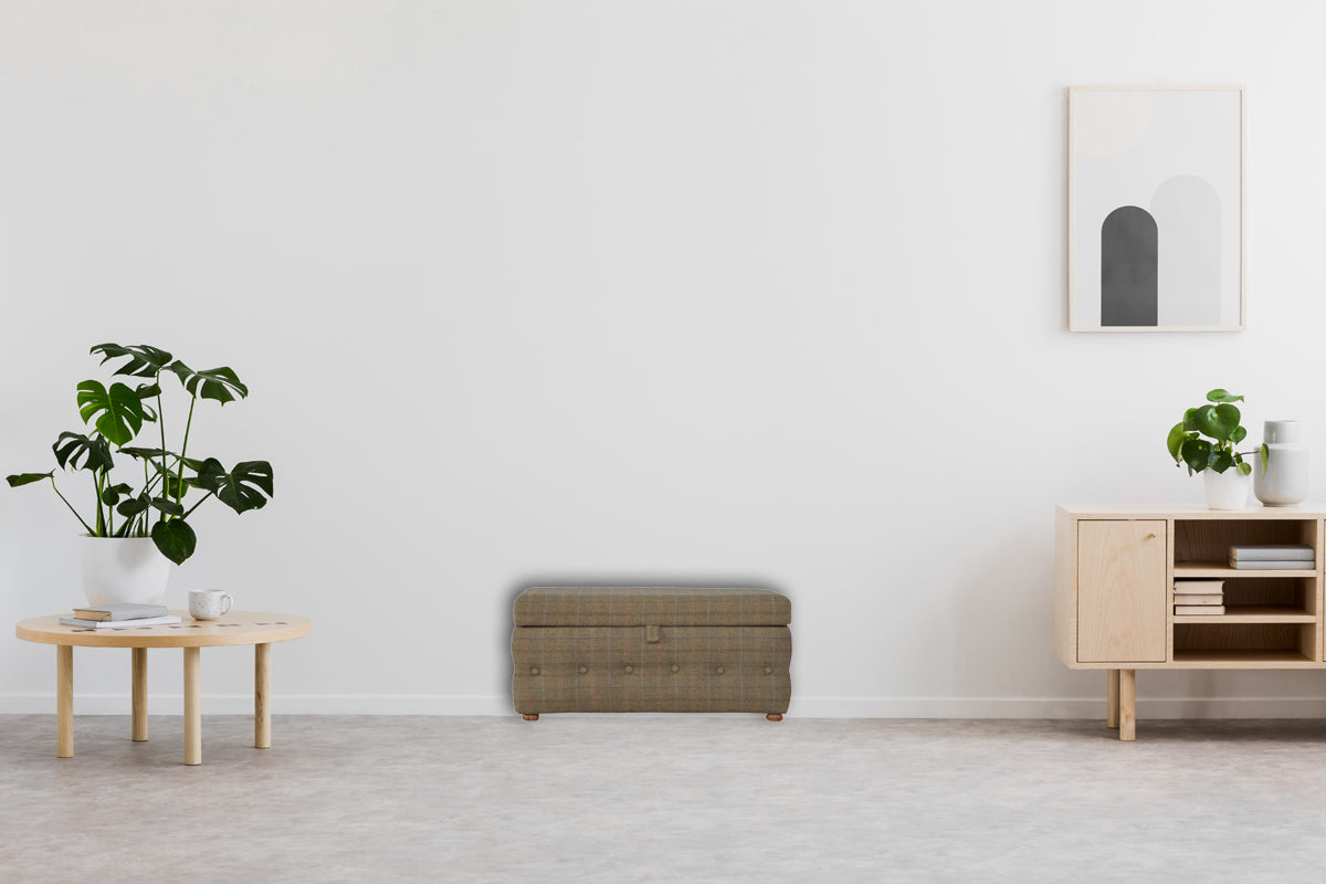 Multi Tweed Button Fooststool