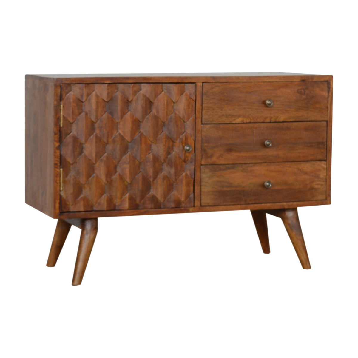 Carved Chestnut Sideboard Chest of Drawers