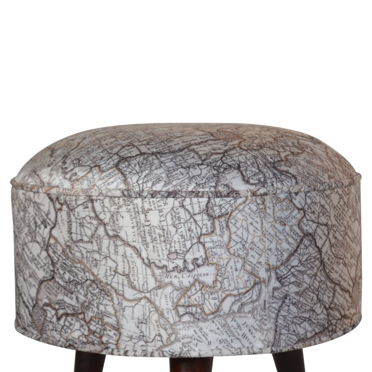 Map Printed Footstool