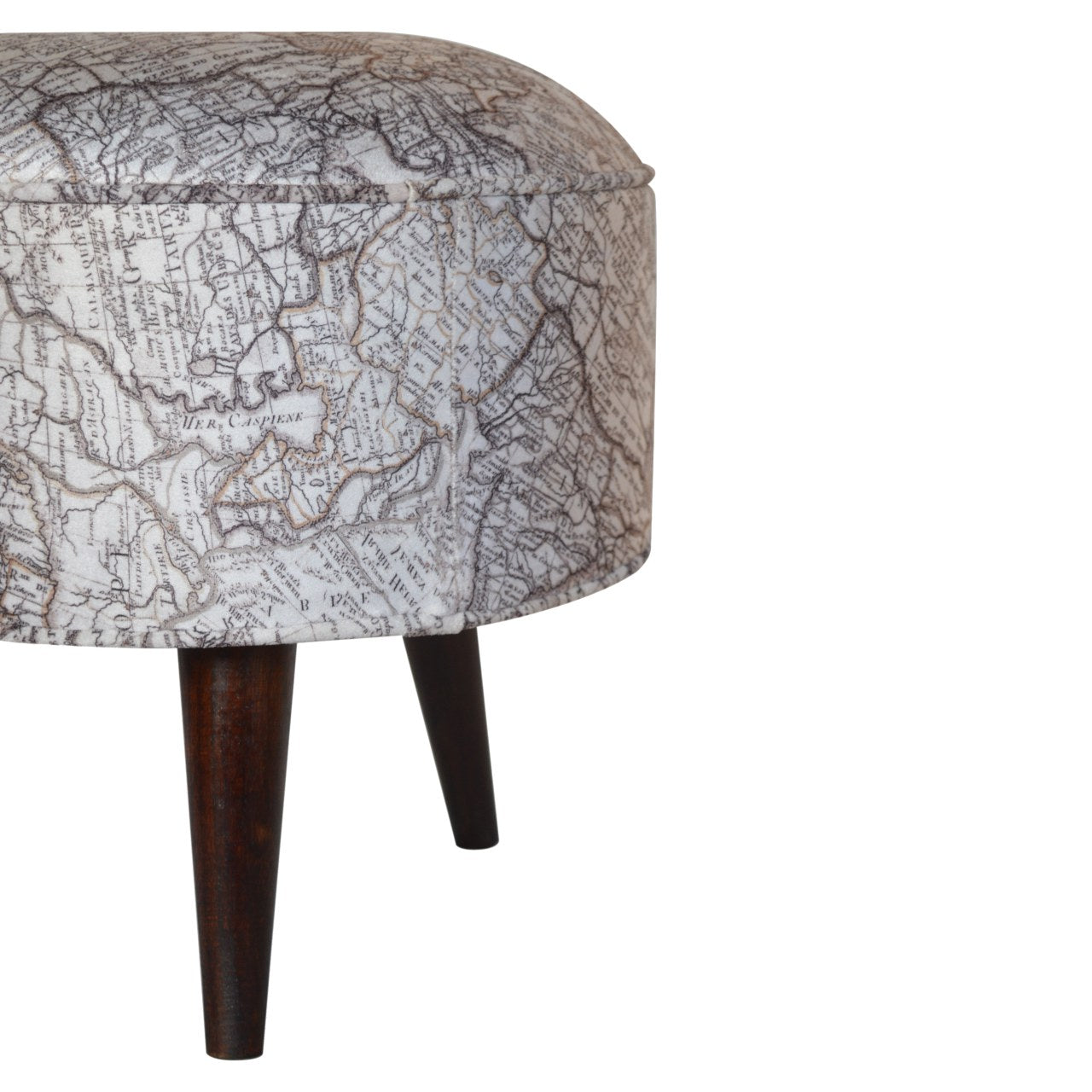 Map Printed Footstool