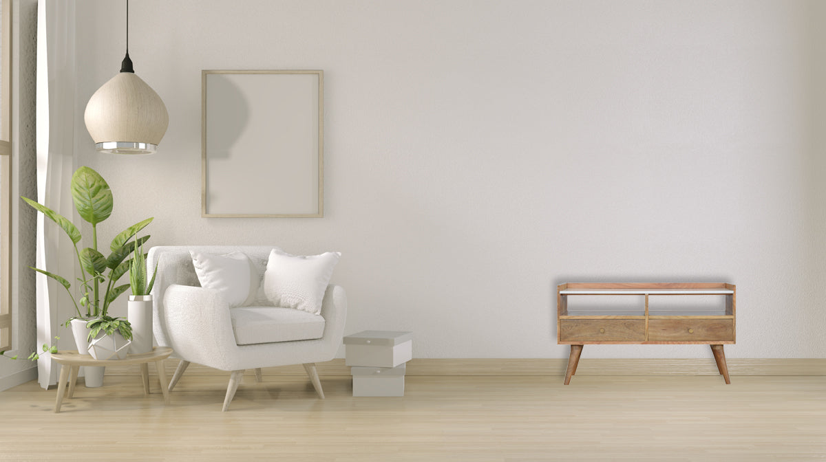 White Marble Top Media Unit