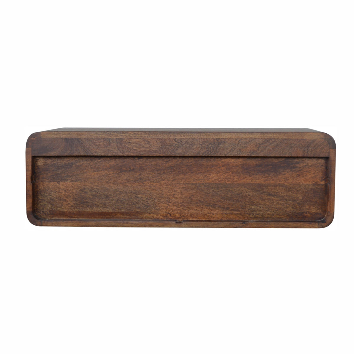 Floating Chestnut Open Console Chest of Drawers