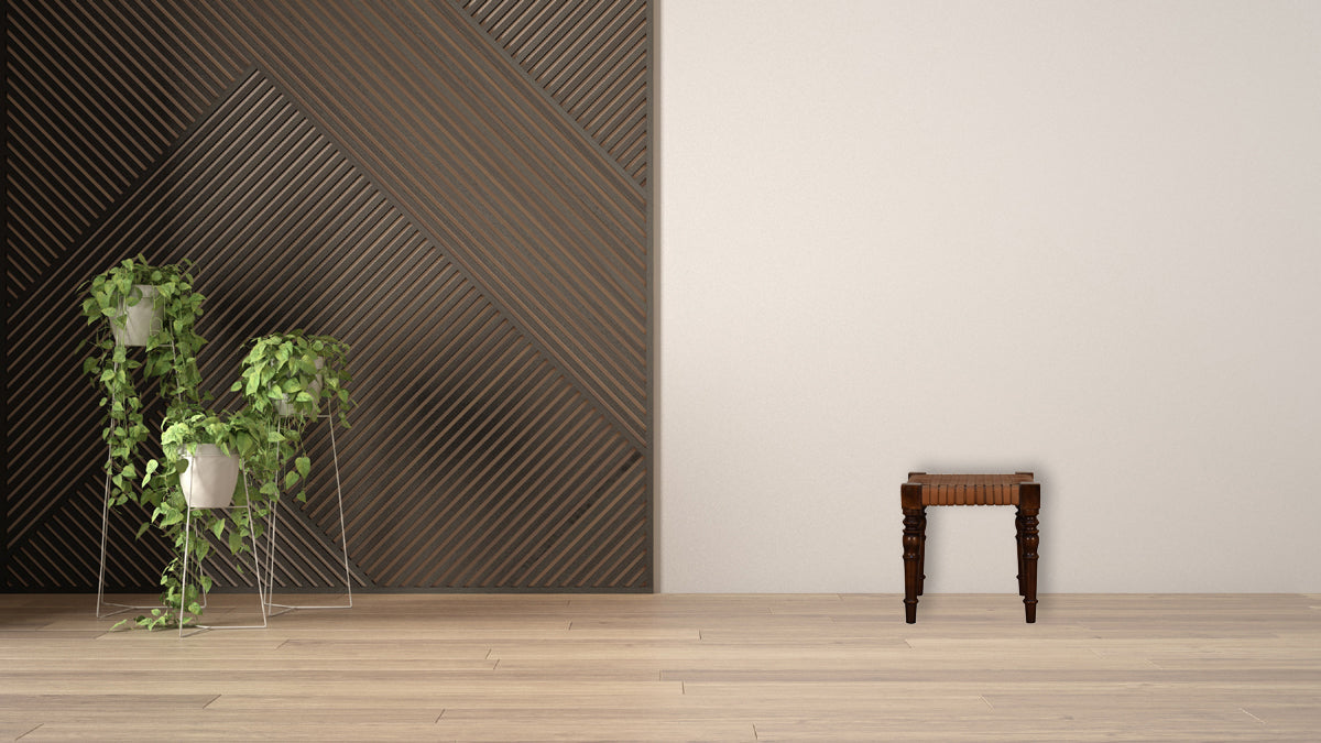 Woven Leather Footstool
