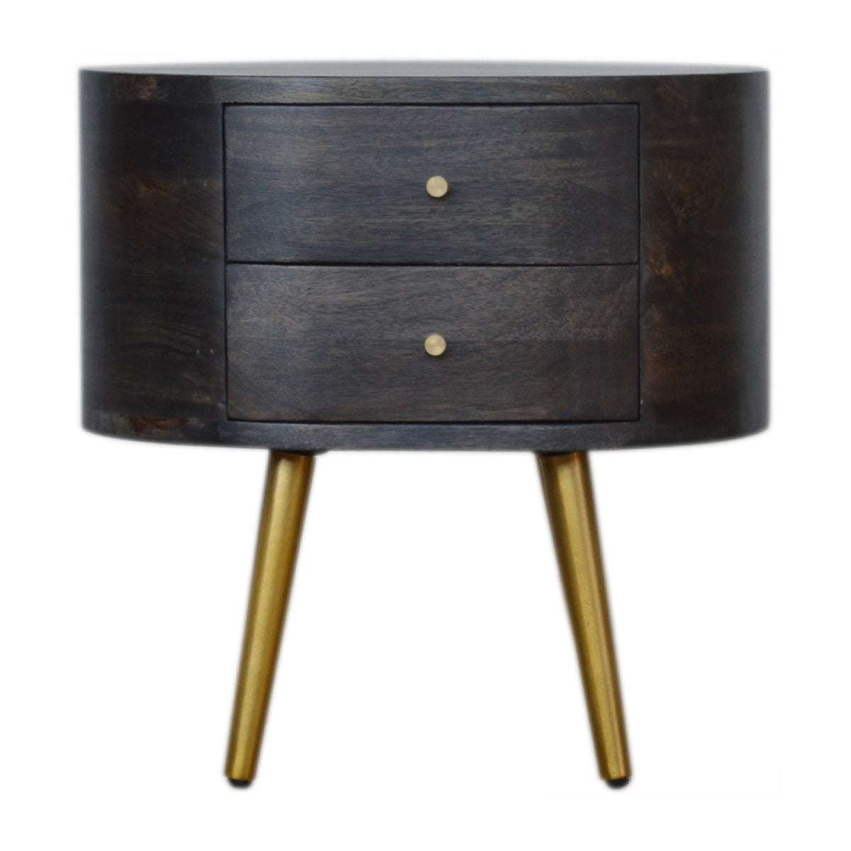 Ash Black Bedside with Brass Legs Bedside Table
