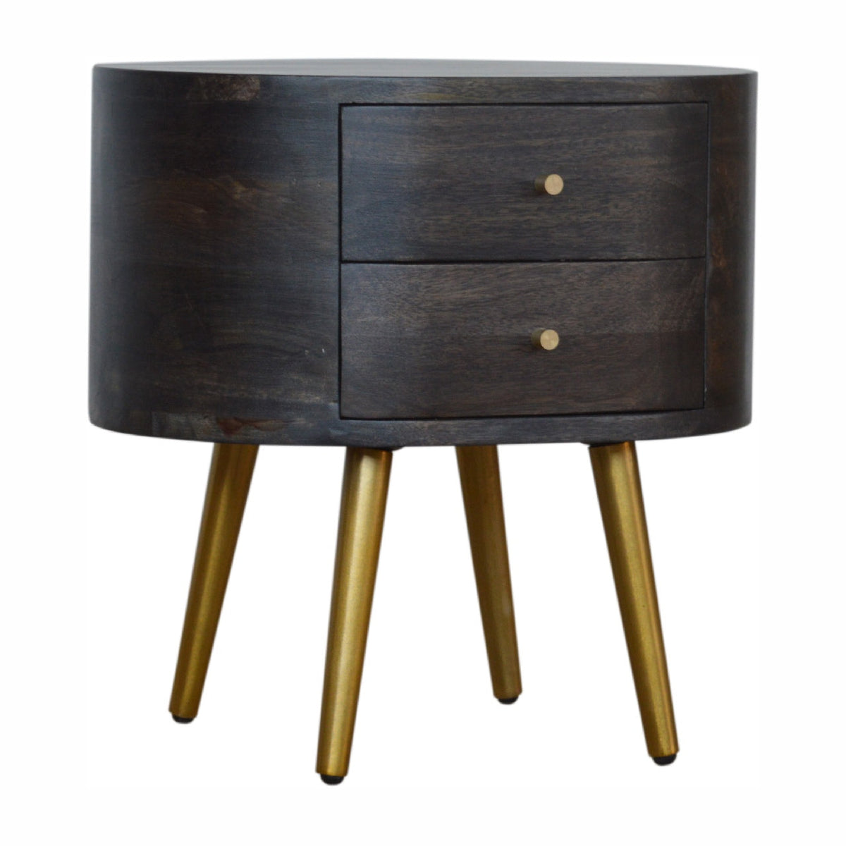 Ash Black Bedside with Brass Legs Bedside Table