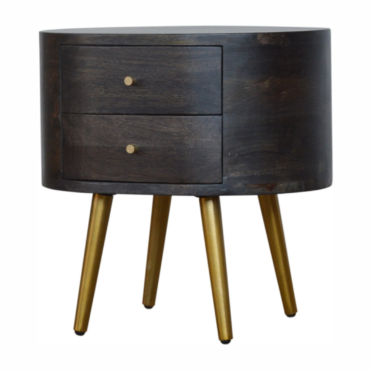 Ash Black Bedside with Brass Legs Bedside Table