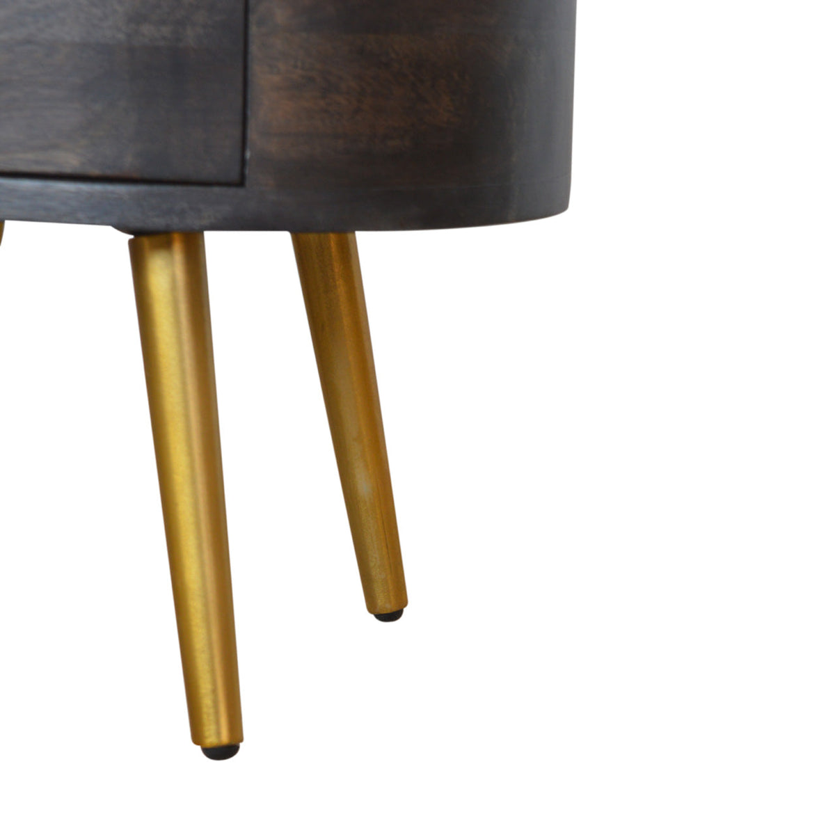 Ash Black Bedside with Brass Legs Bedside Table