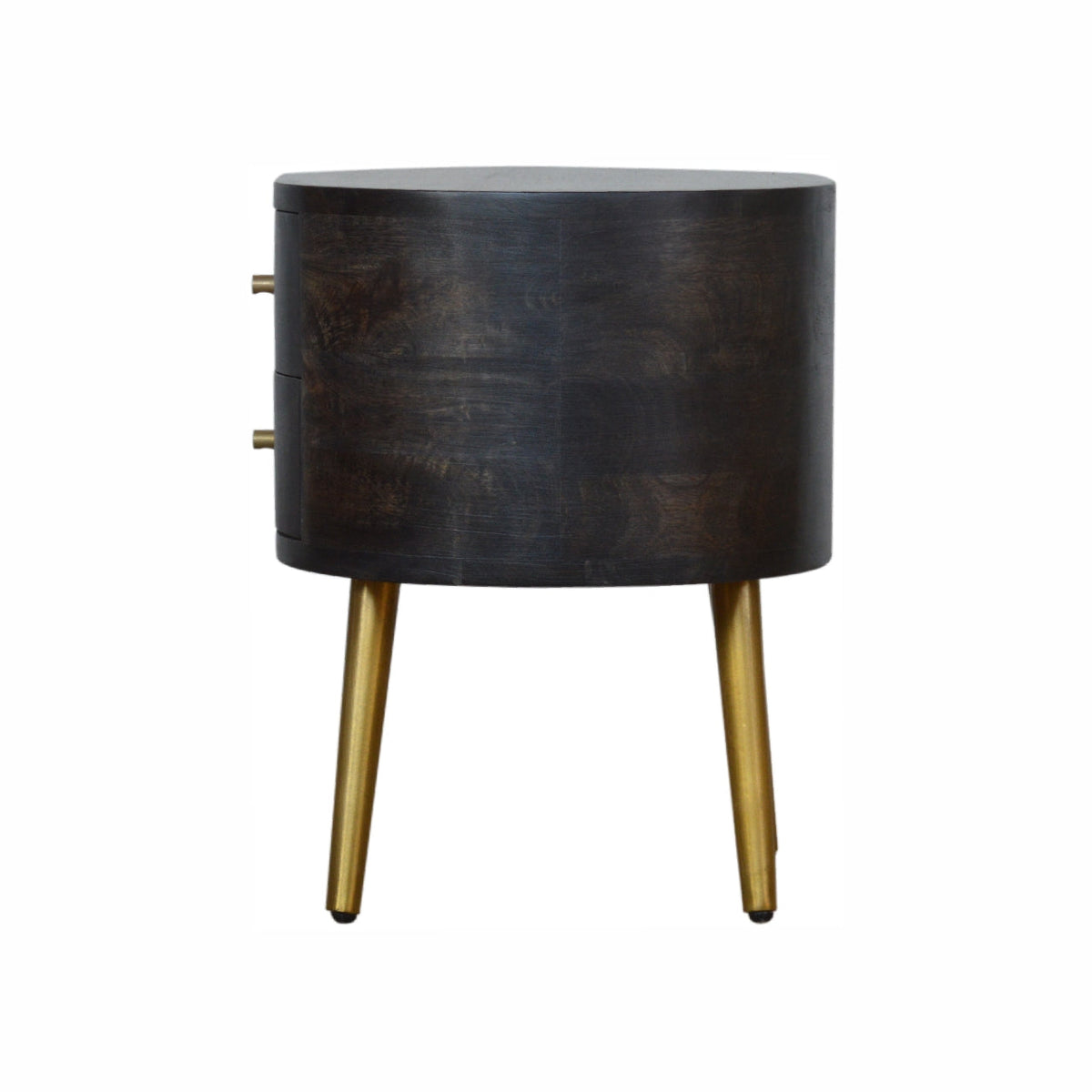 Ash Black Bedside with Brass Legs Bedside Table