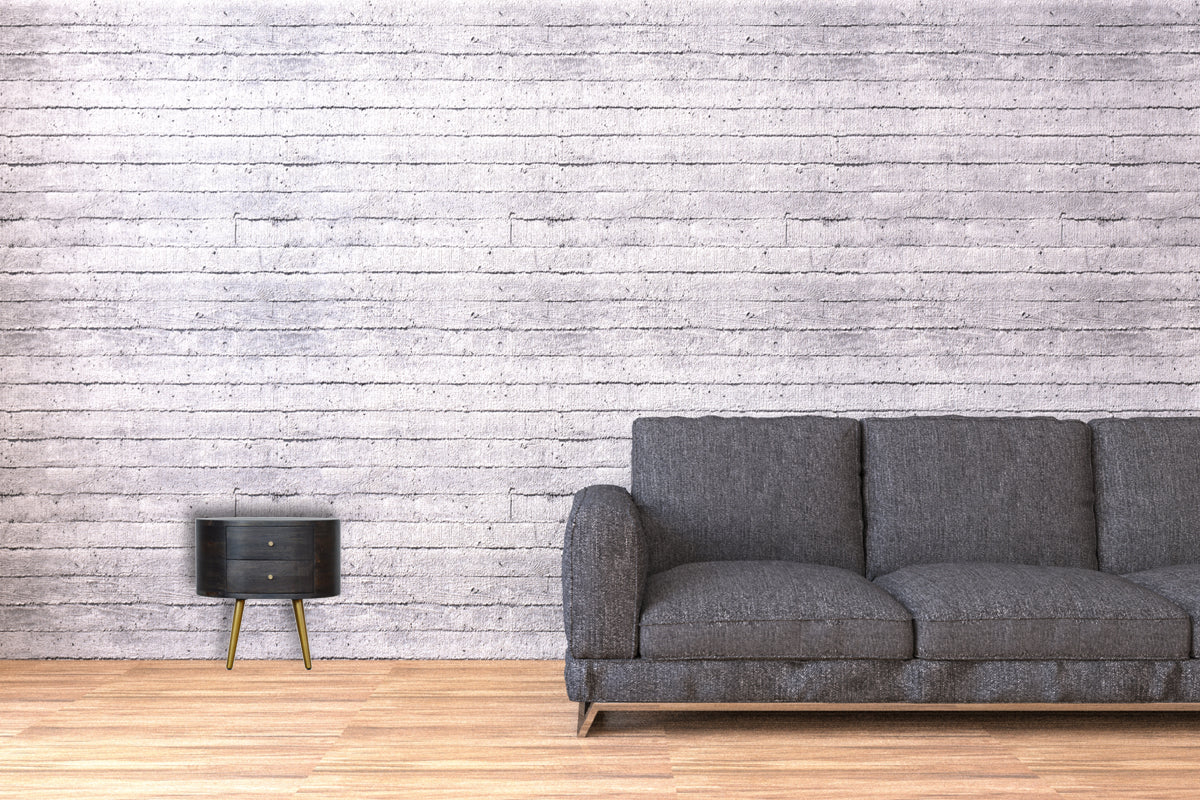 Ash Black Bedside with Brass Legs