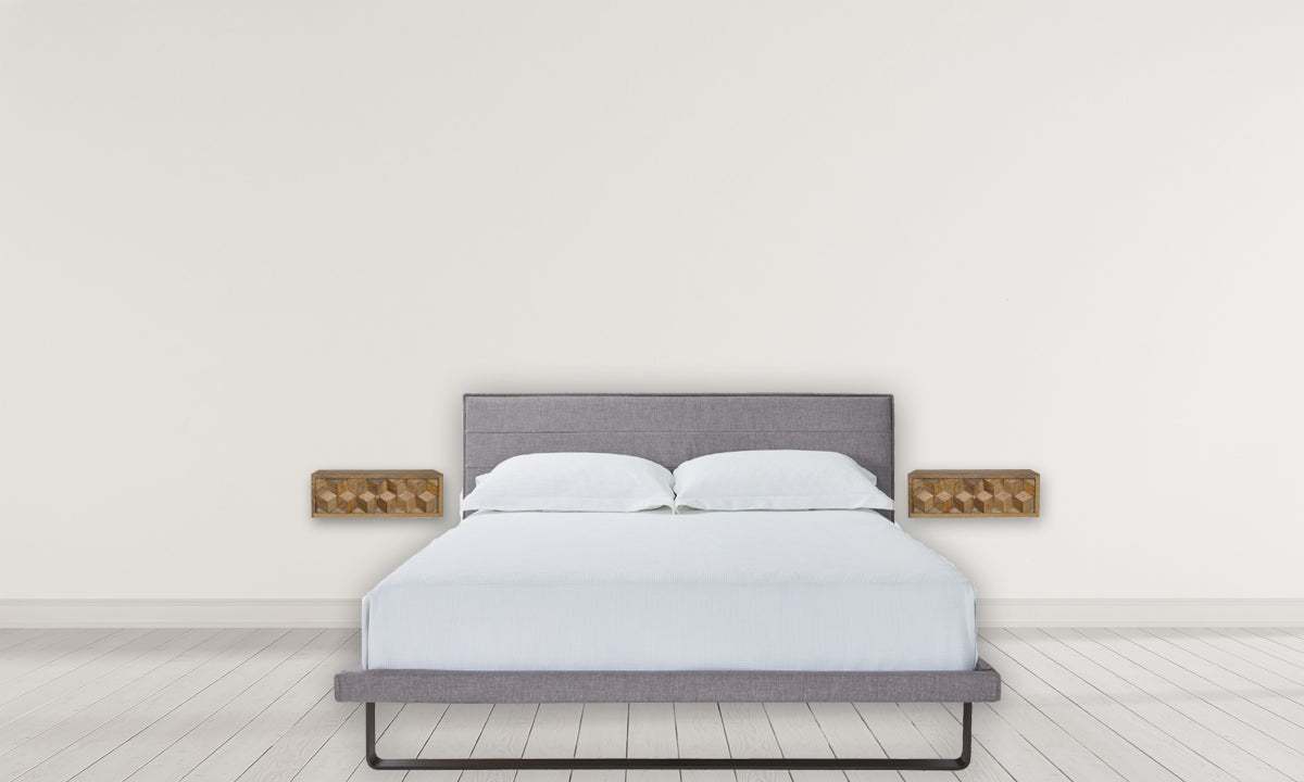 Floating Cube Carved Bedside