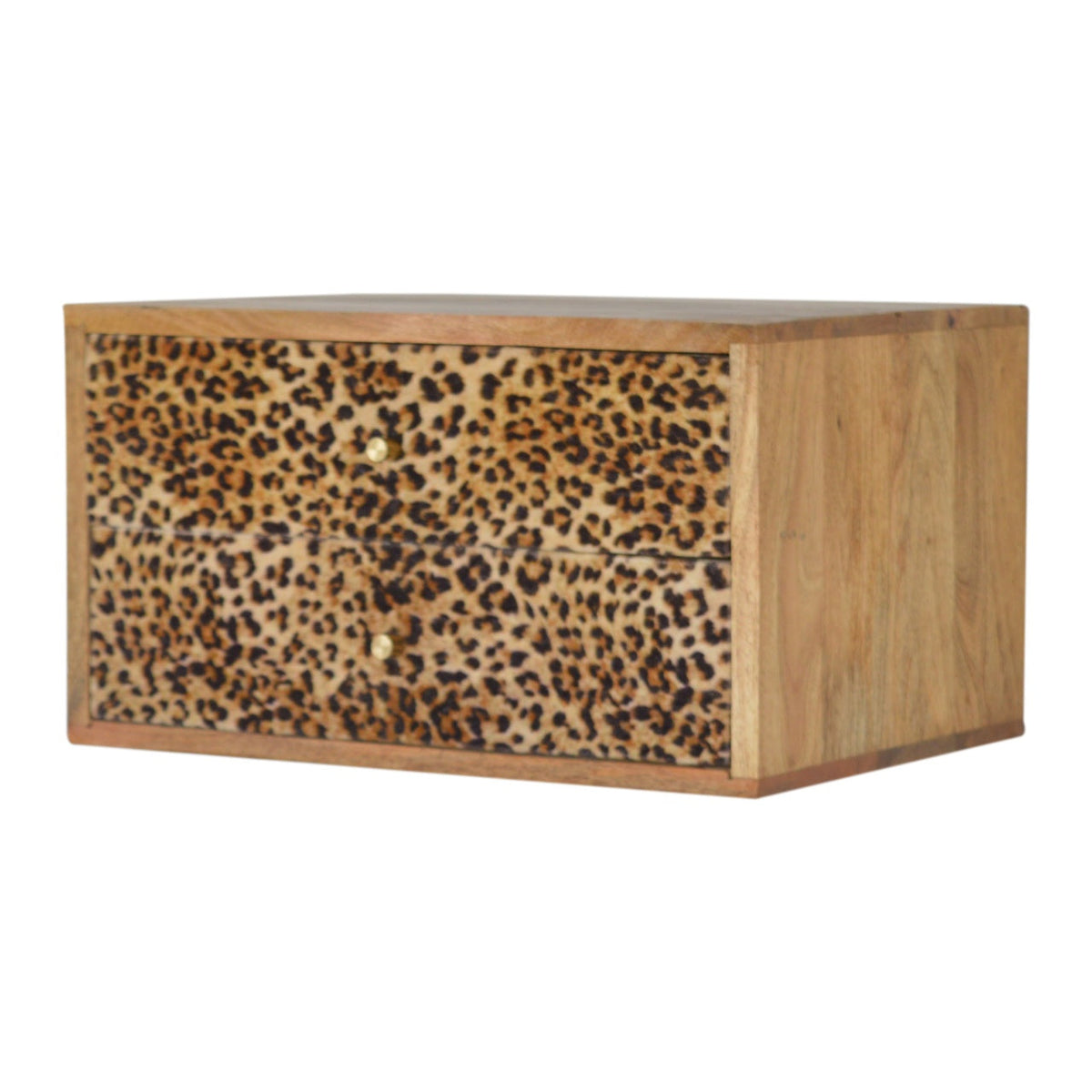 Wall Leopard Print Bedside Table