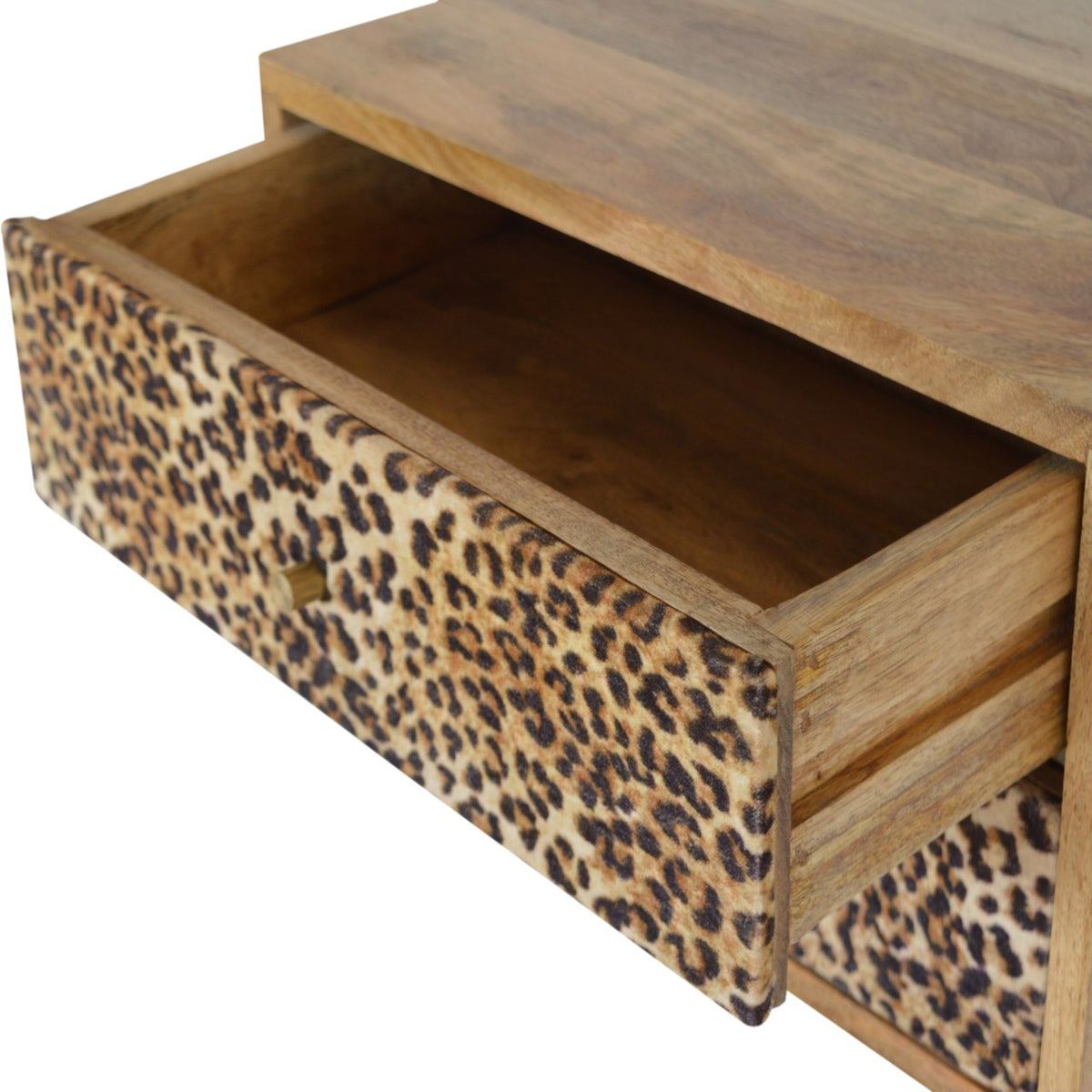 Wall Leopard Print Bedside Table