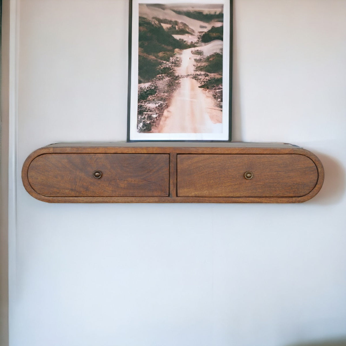 Floating Chestnut London Console Chest of Drawers