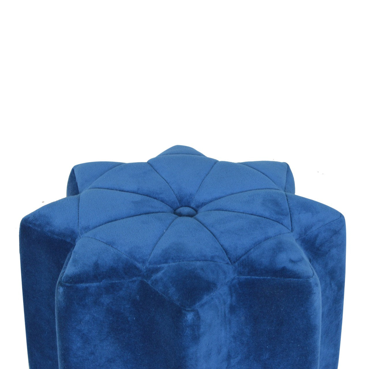 Blue Velvet Star Footstool