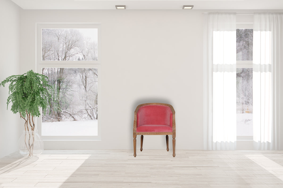 Pink Velvet Occasional Chair