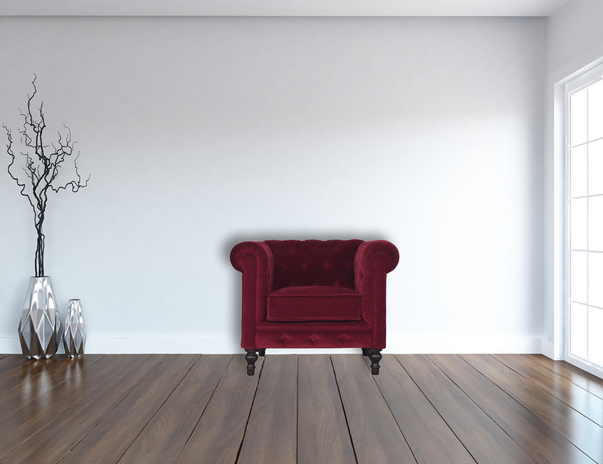 Wine Red Chesterfield Armchair