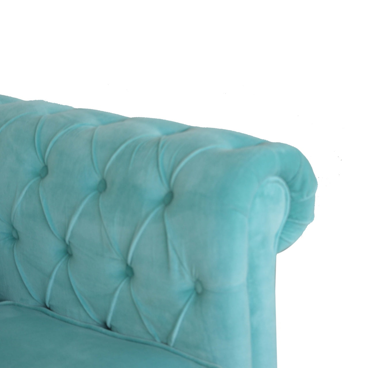 Aqua Velvet Chesterfield Armchair for Living Room Elegance and Comfort