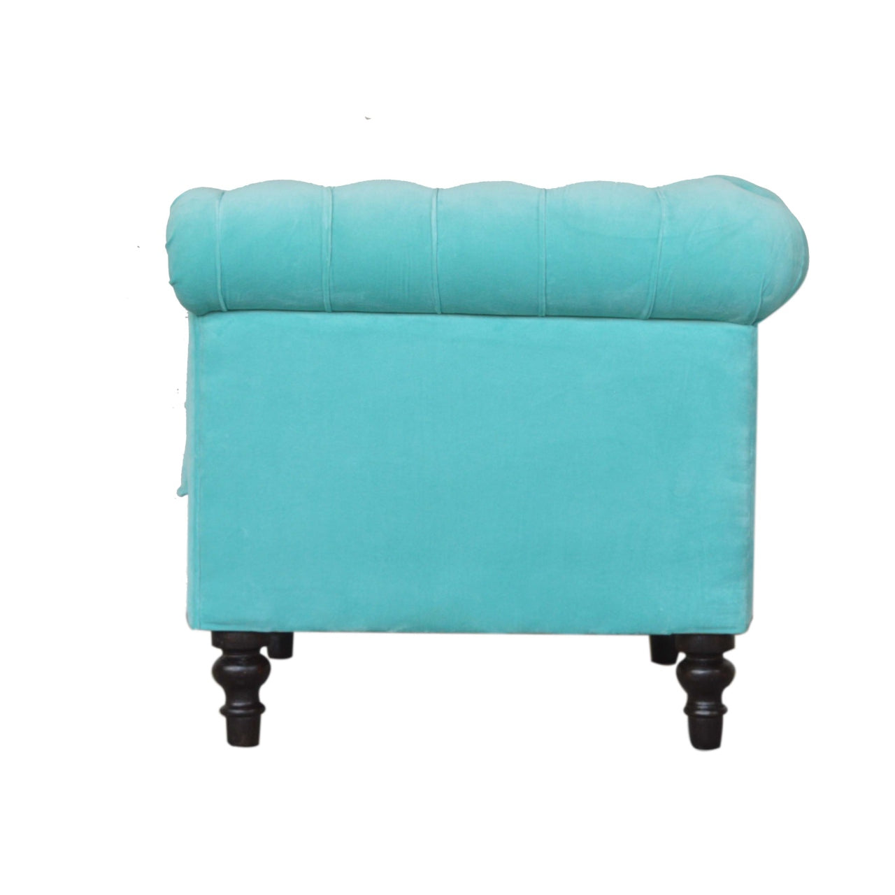 Aqua Velvet Chesterfield Armchair for Living Room Elegance and Comfort